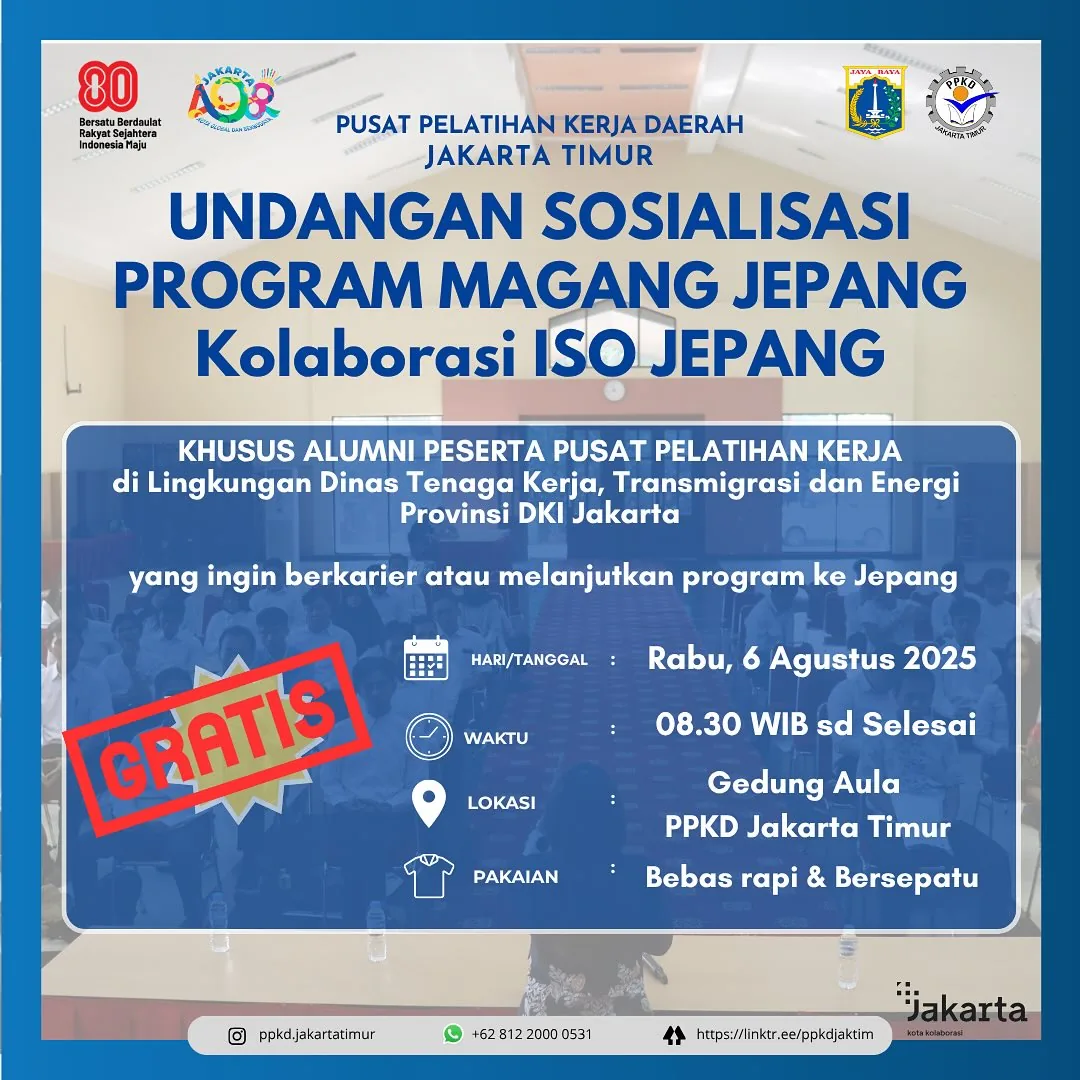 UNDANGAN SOSIALISASI PROGRAM MAGANG JEPANG – PPKD PROVINSI SULAWESI TENGGARA